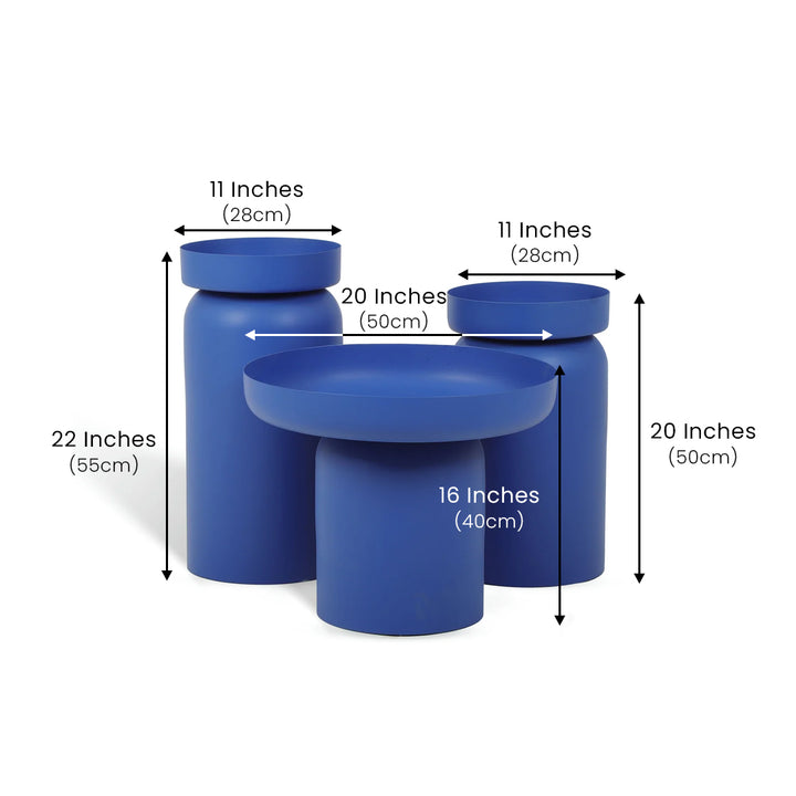 The New York Table Set of 3 Lista Blue