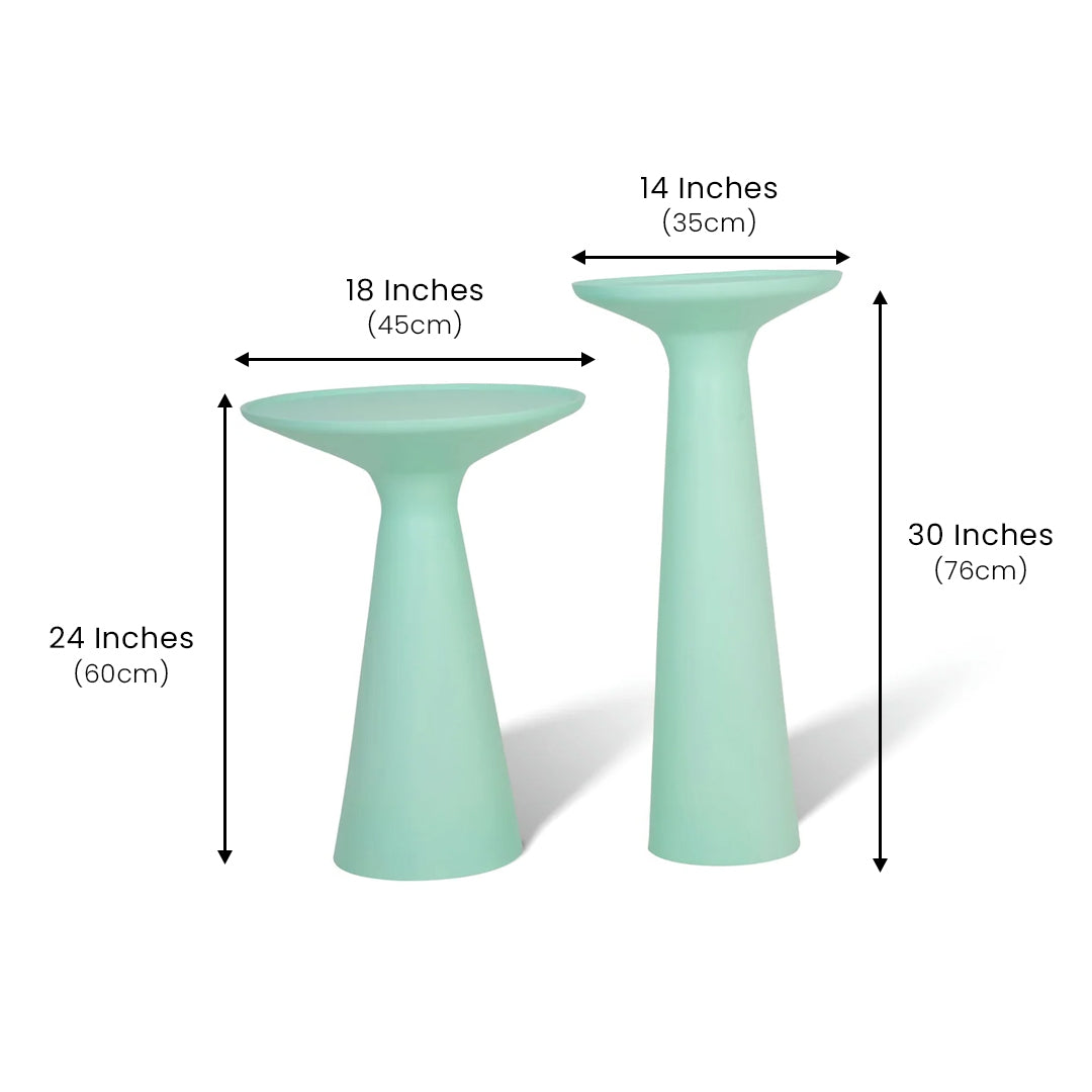 Belgrade Accent Table Set of 2 Cool Green