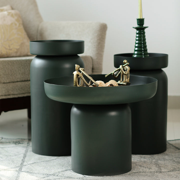 The New York Table Set of 3 Olive Green