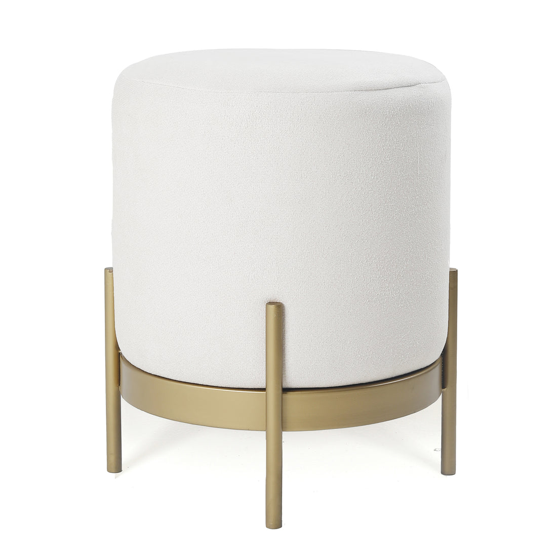 Austin Pouffe Gold with White