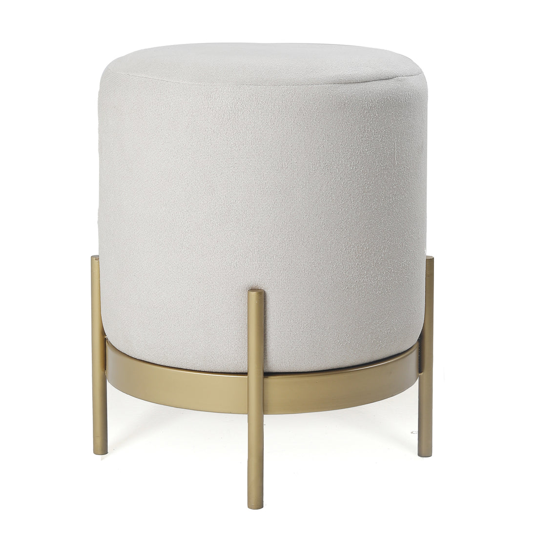 Austin Pouffe Gold with Off White