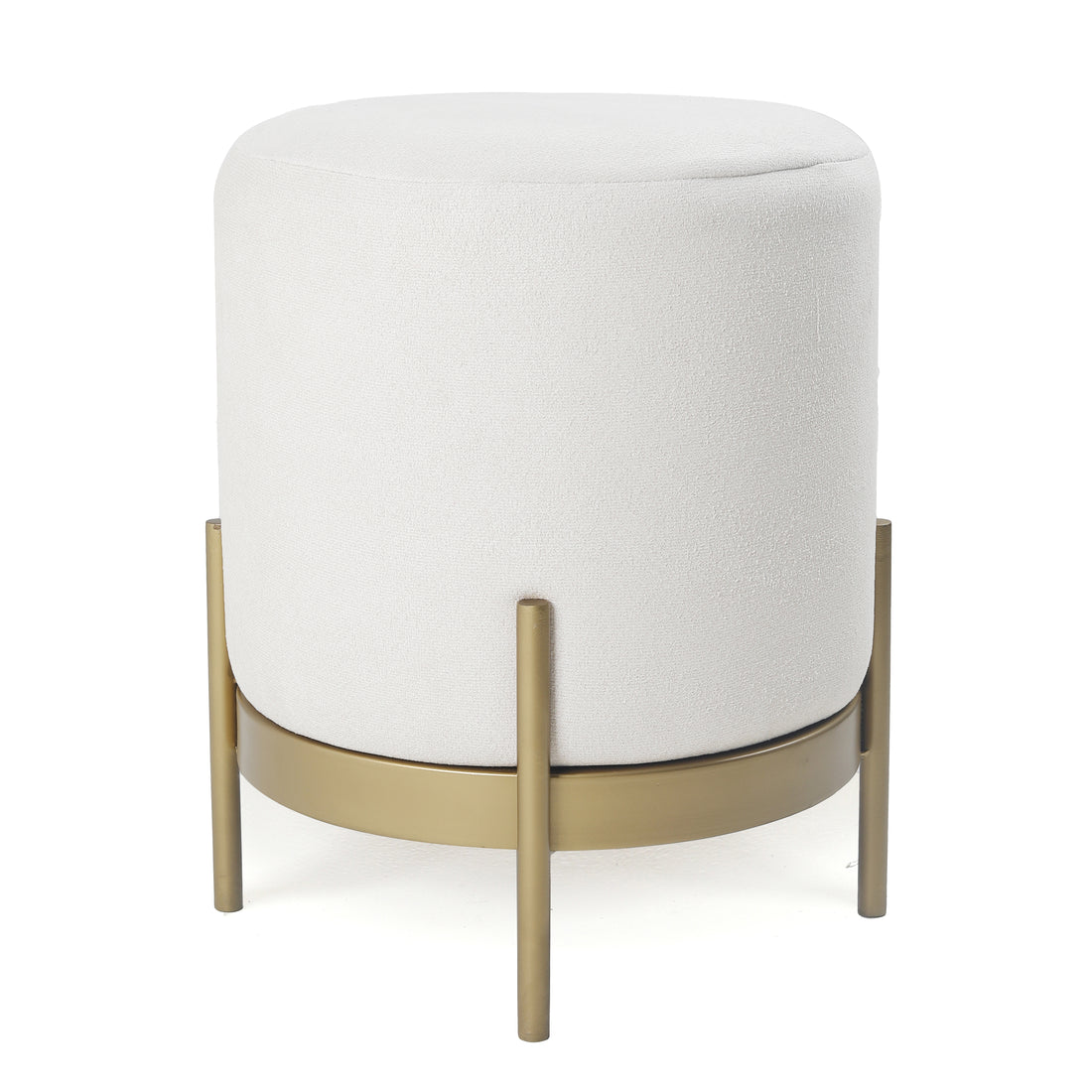 Austin Pouffe Gold with White