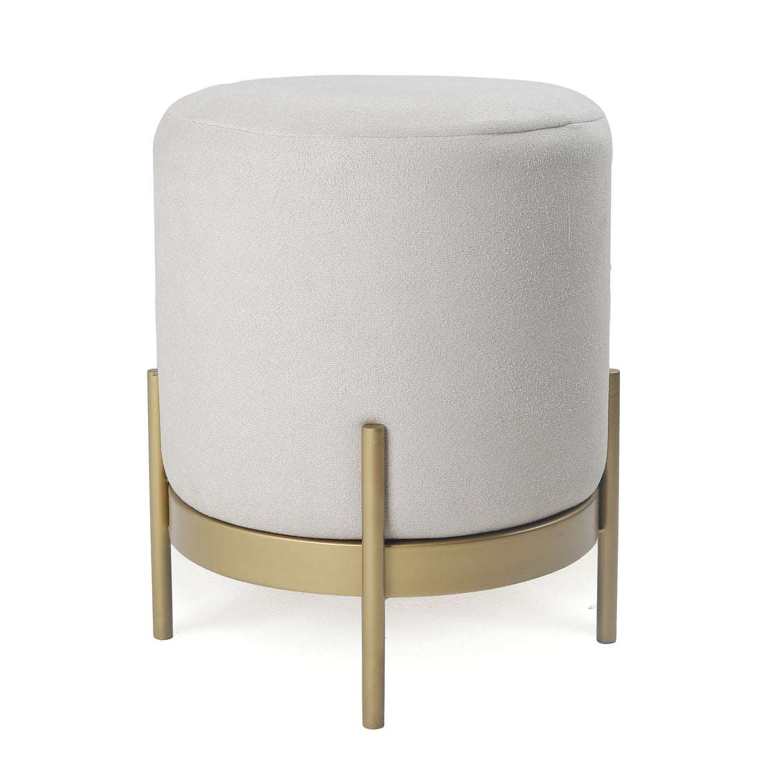 Austin Pouffe Gold with Off White