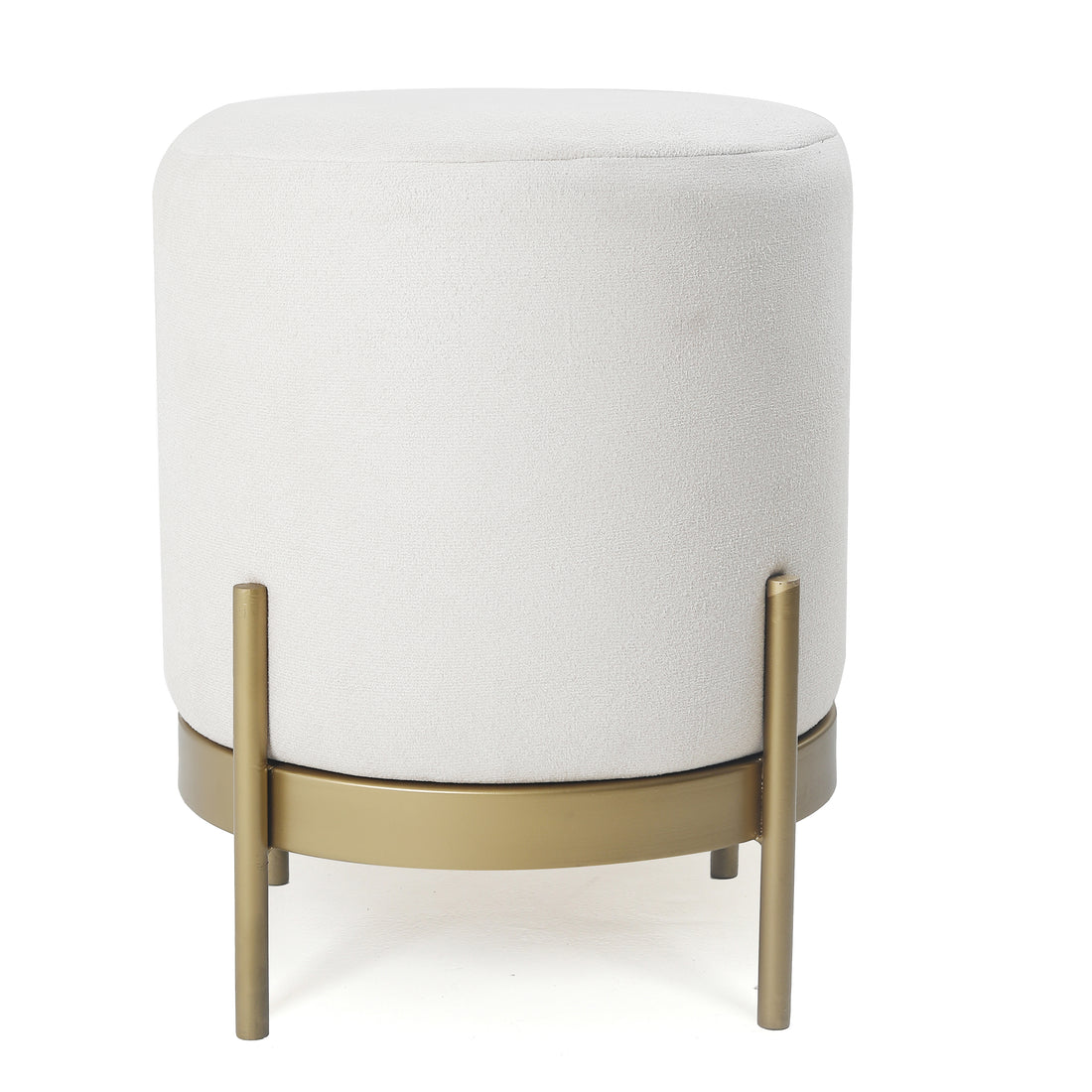 Austin Pouffe Gold with White