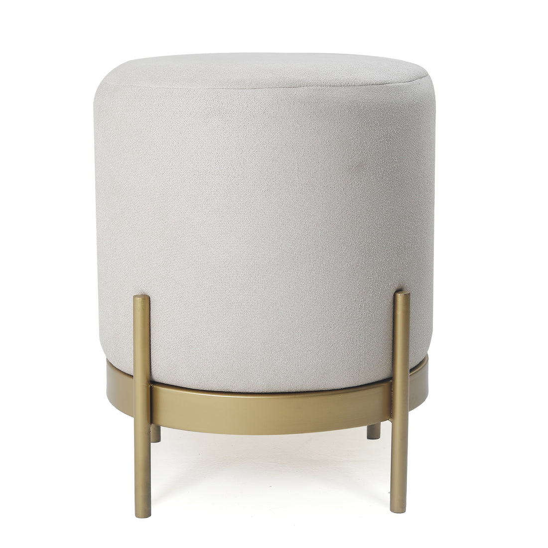 Austin Pouffe Gold with Off White