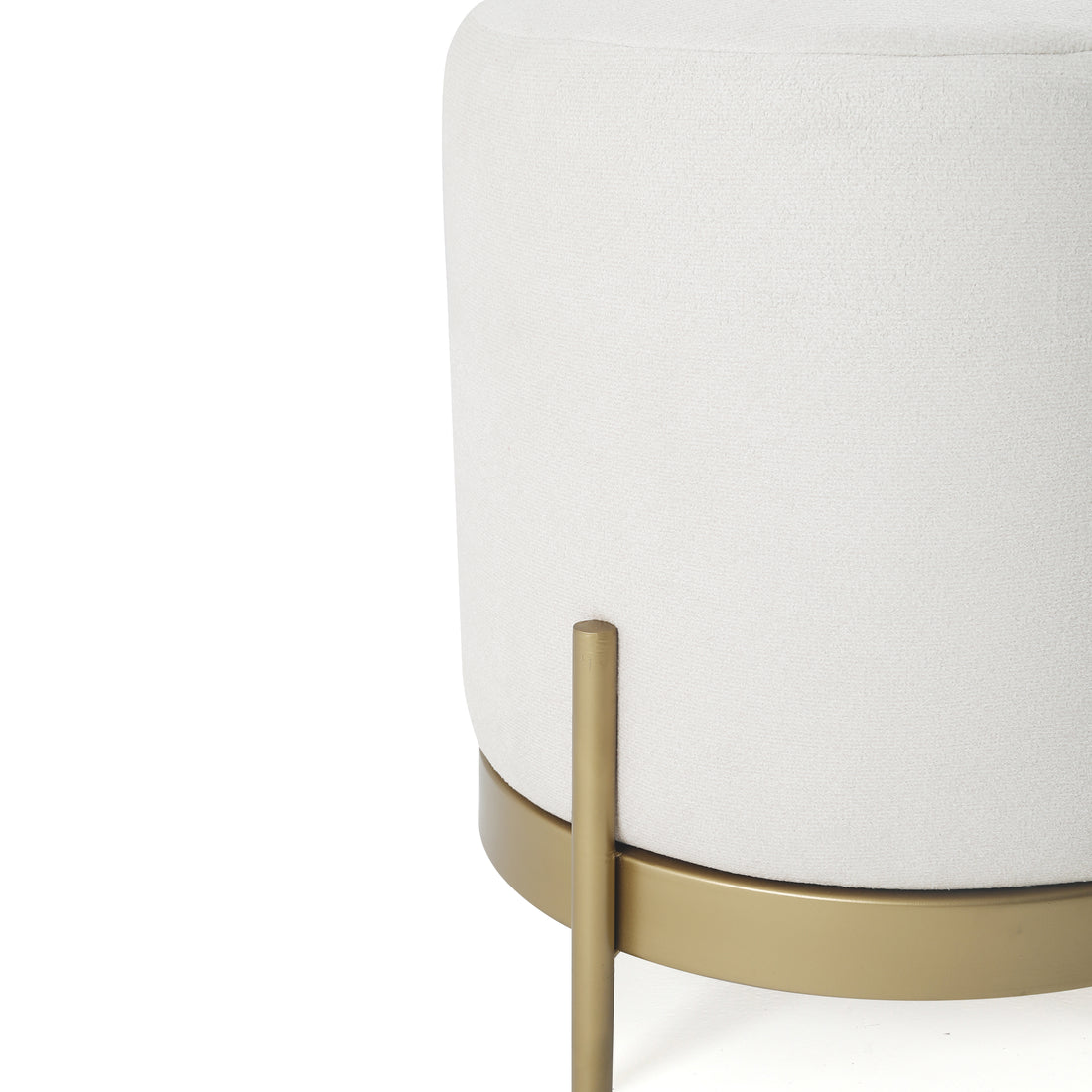 Austin Pouffe Gold with White