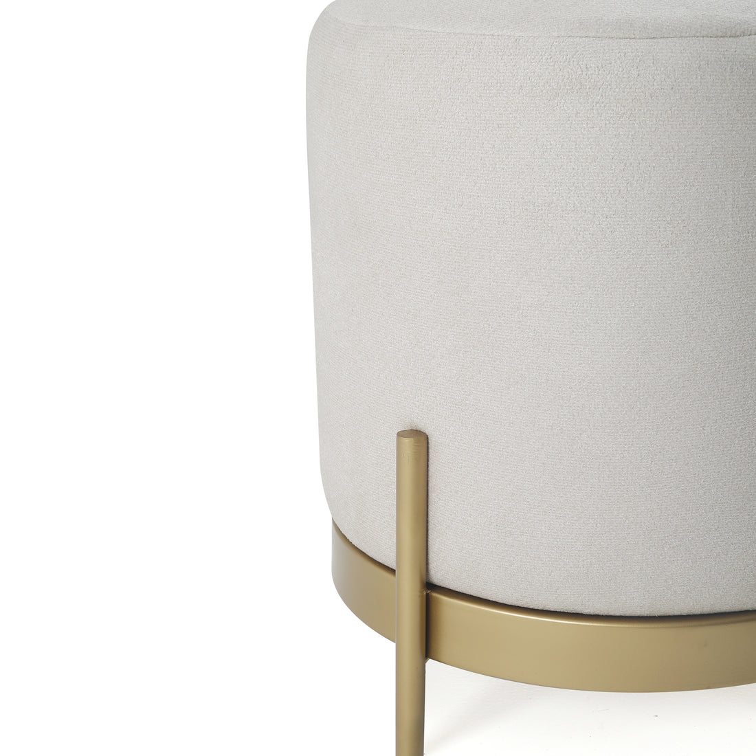 Austin Pouffe Gold with Off White