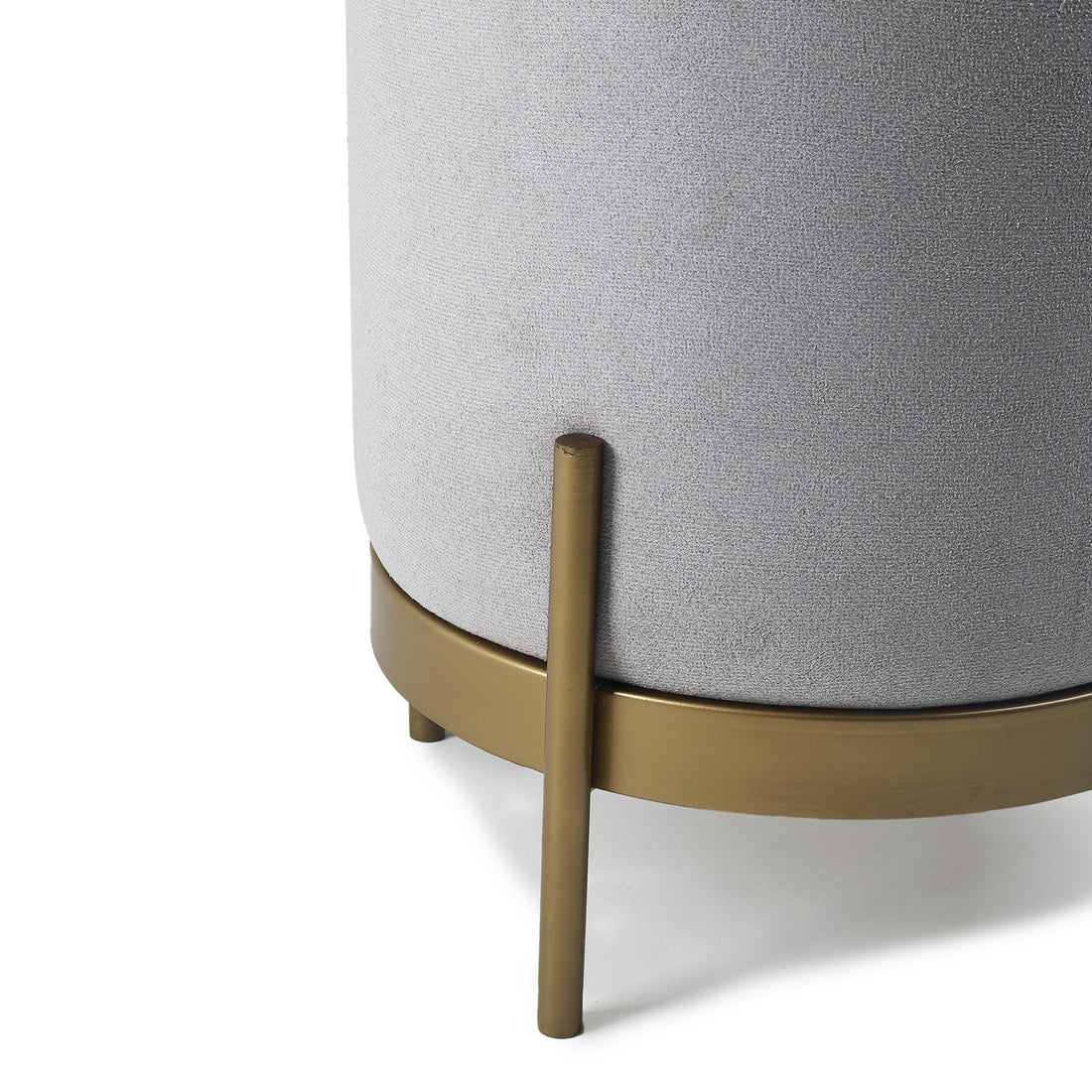 Austin Pouffe Gold with Light Grey