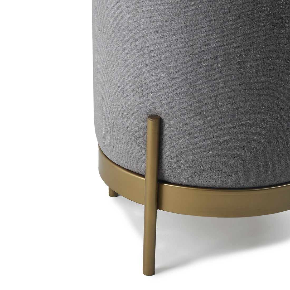 Austin Pouffe Gold with Dark Grey