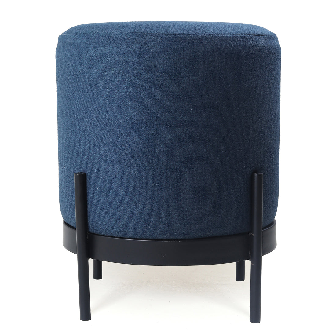 Austin Pouffe Black with Blue