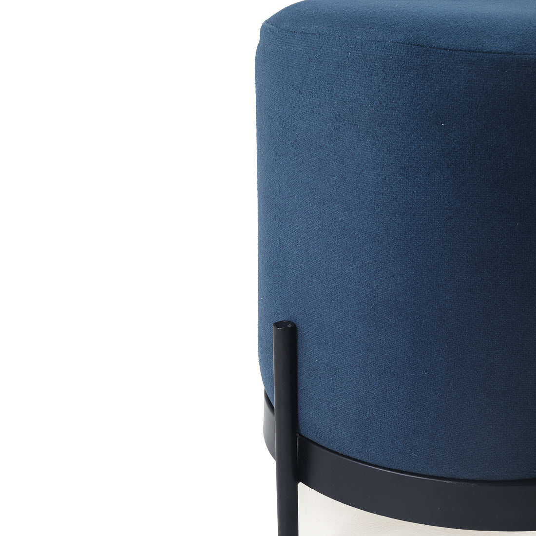 Austin Pouffe Black with Blue