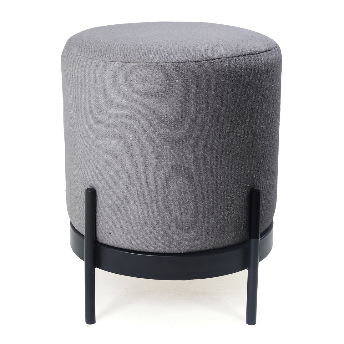 Austin Pouffe Black with Dark Grey