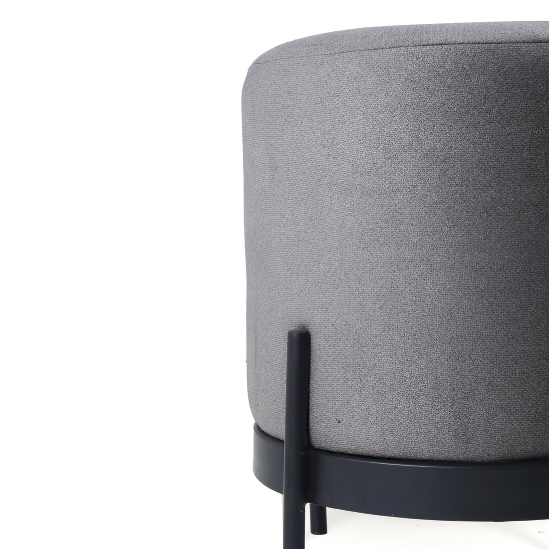 Austin Pouffe Black with Dark Grey