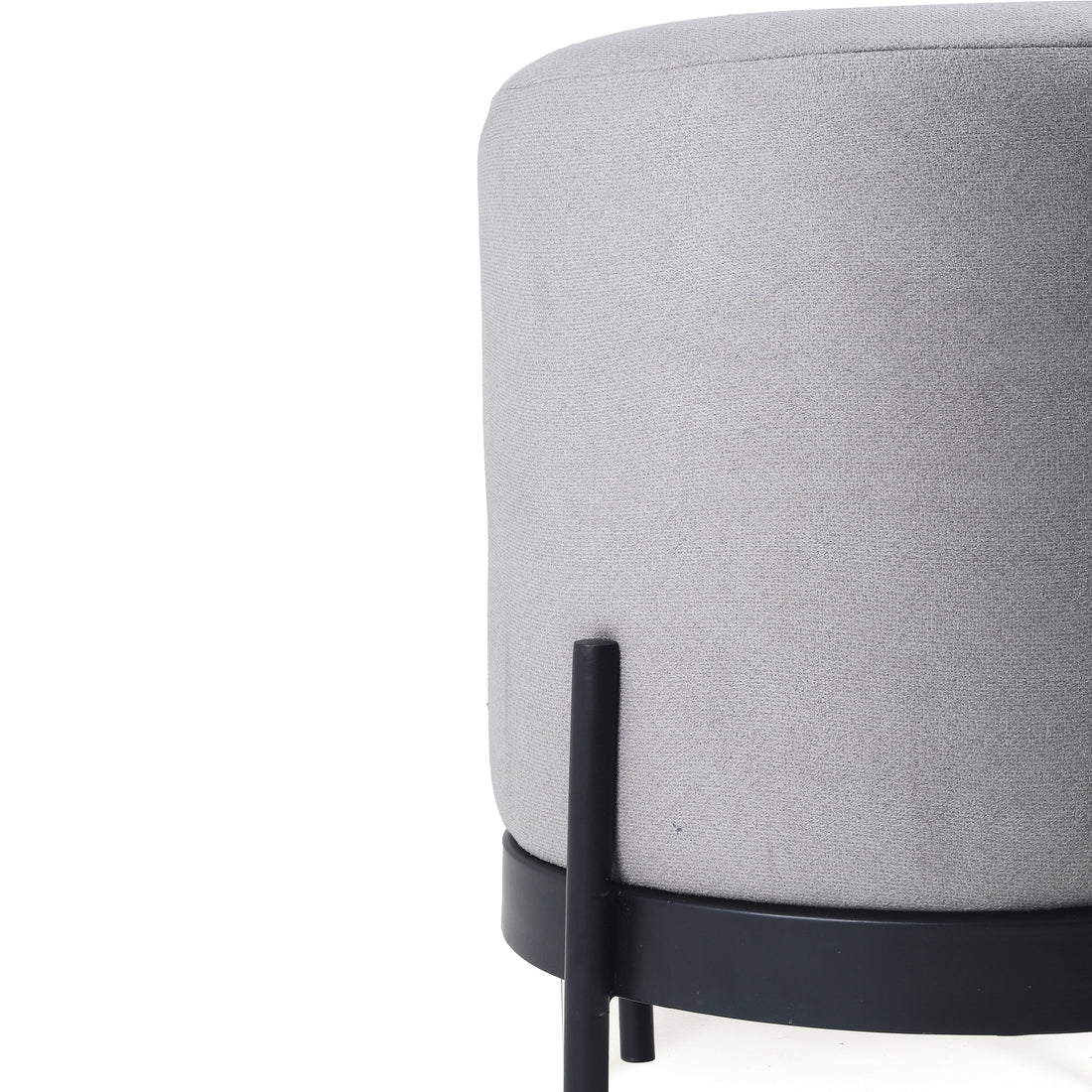 Austin Pouffe Black with Light Grey