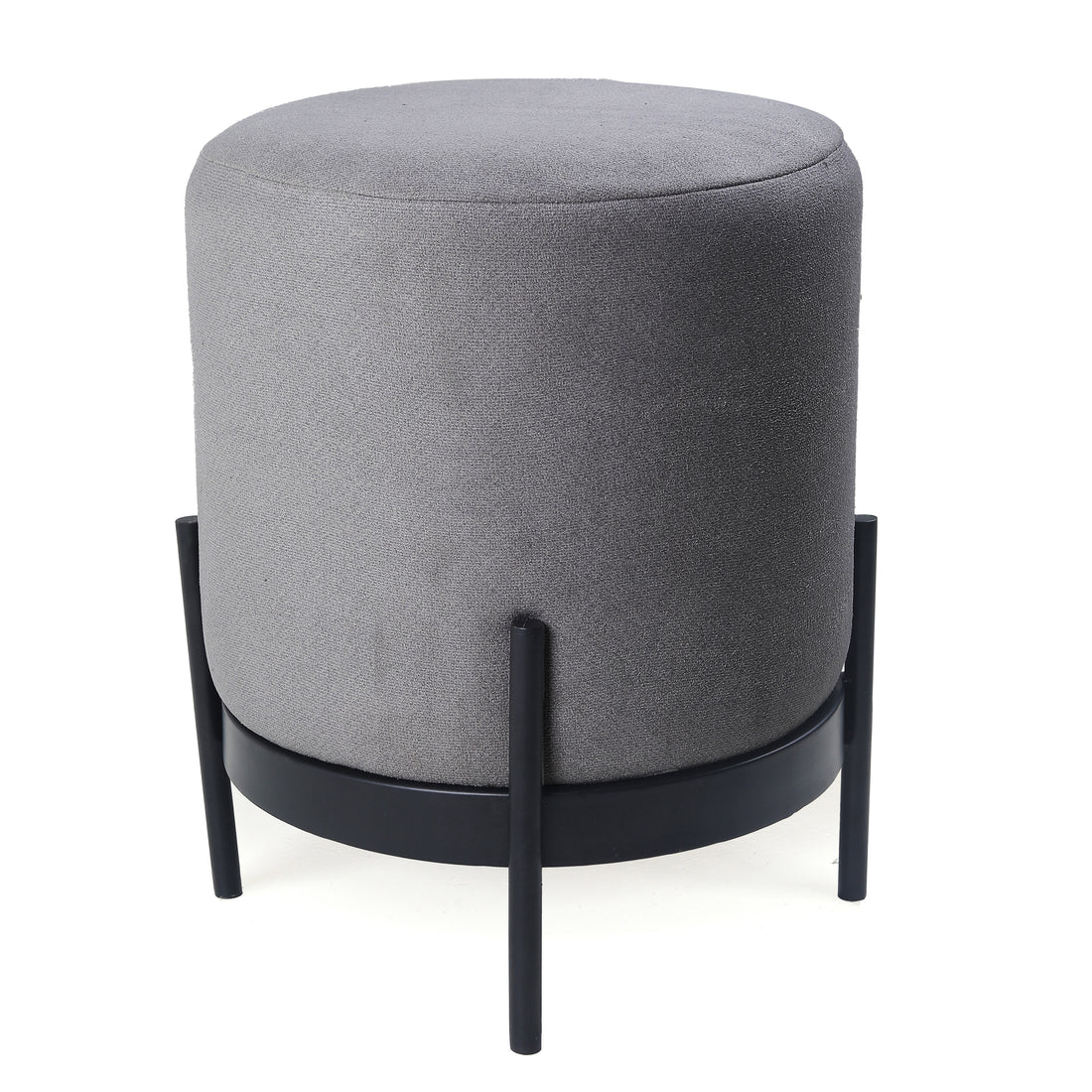 Austin Pouffe Black with Dark Grey