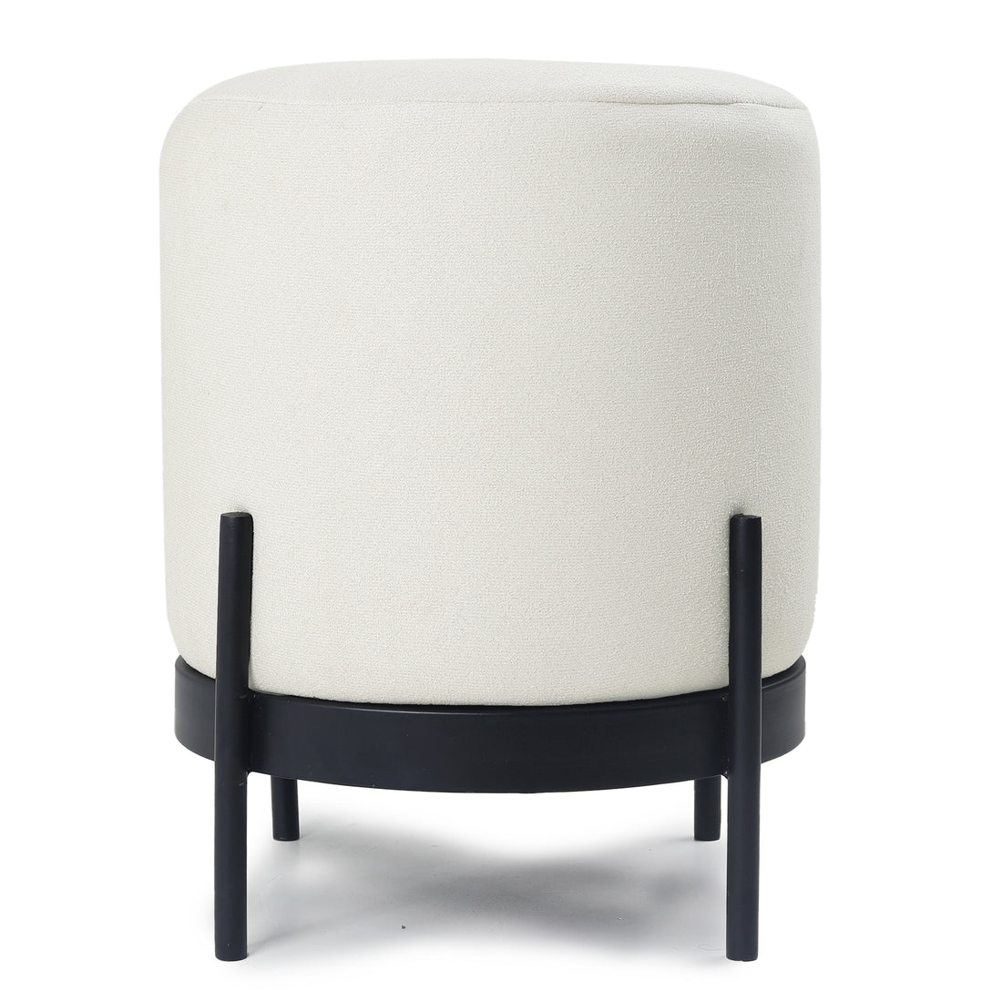 Austin Pouffe Black with Off White