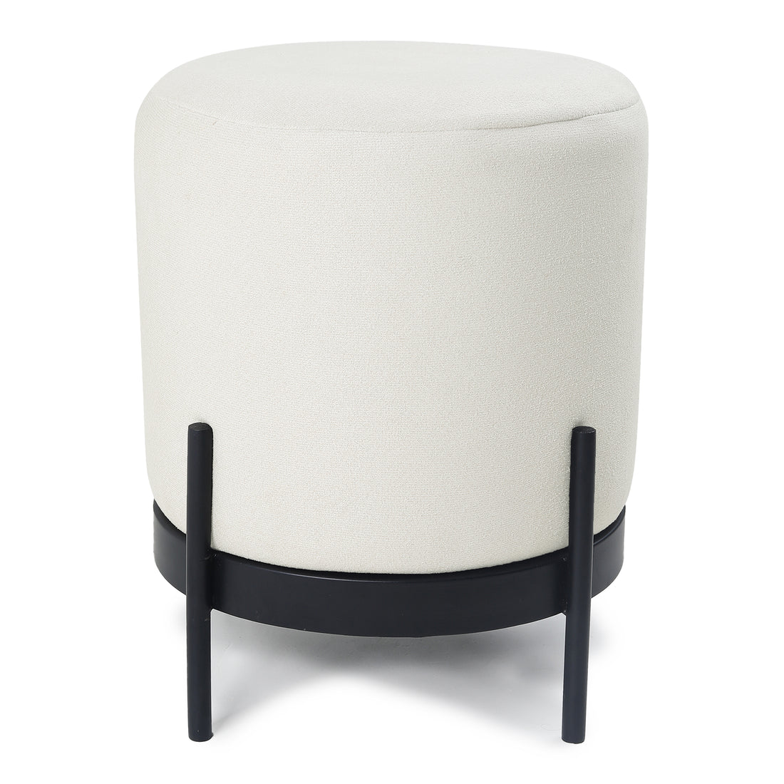 Austin Pouffe Black with Off White