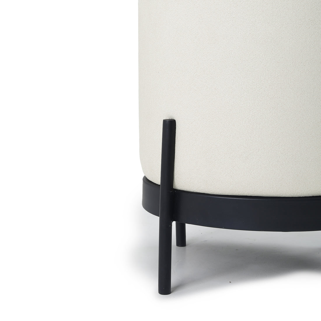 Austin Pouffe Black with Off White