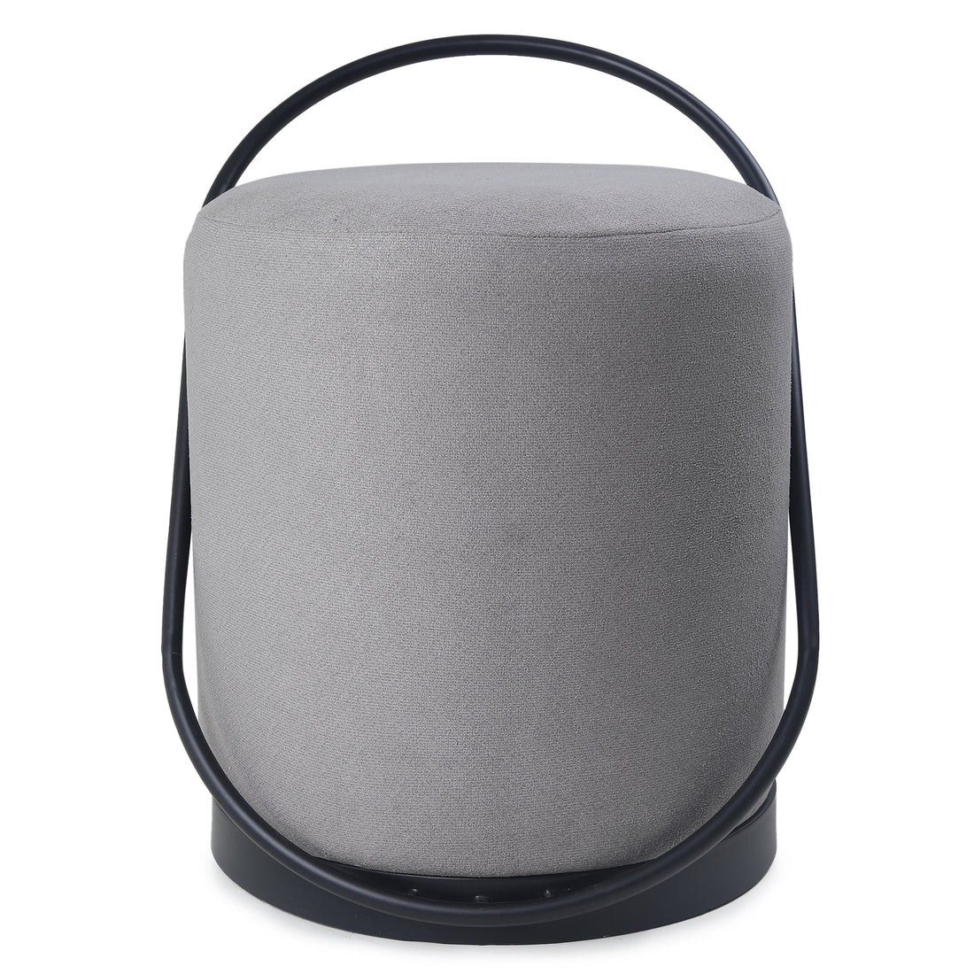 Bennett Pouffe Black with Dark Grey