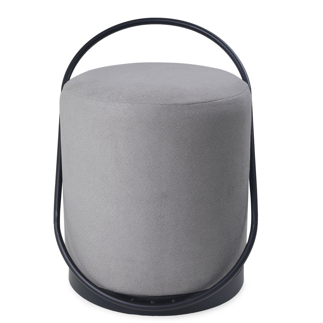 Bennett Pouffe Black with Dark Grey