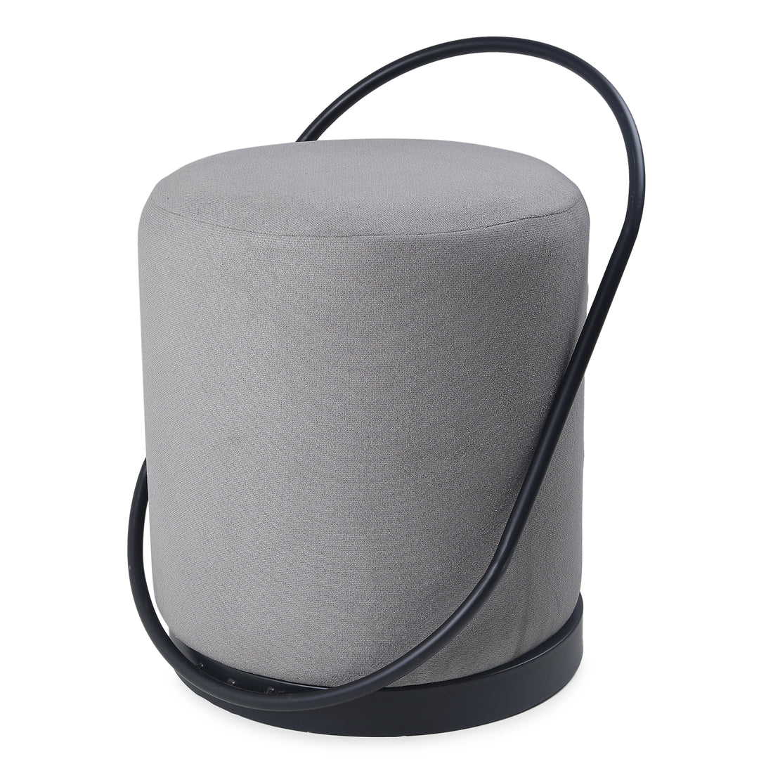 Bennett Pouffe Black with Dark Grey