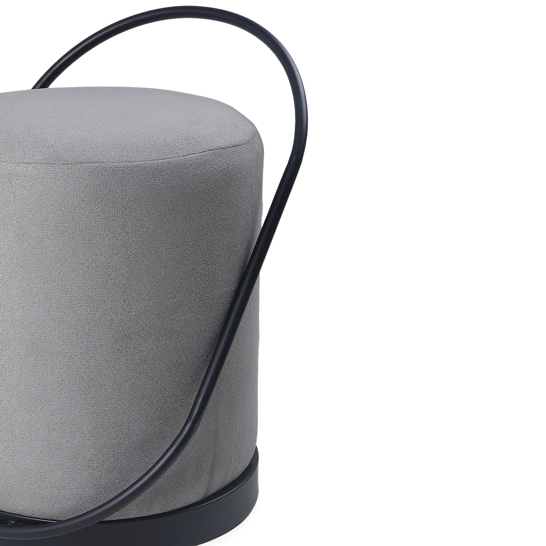 Bennett Pouffe Black with Dark Grey