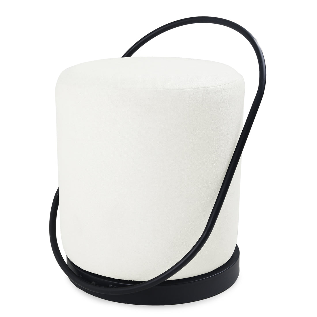 Bennett Pouffe Black with White