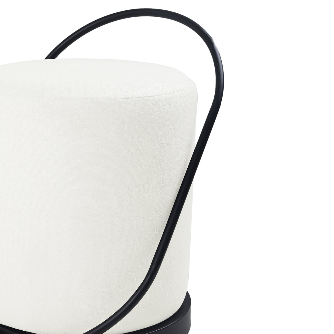 Bennett Pouffe Black with White