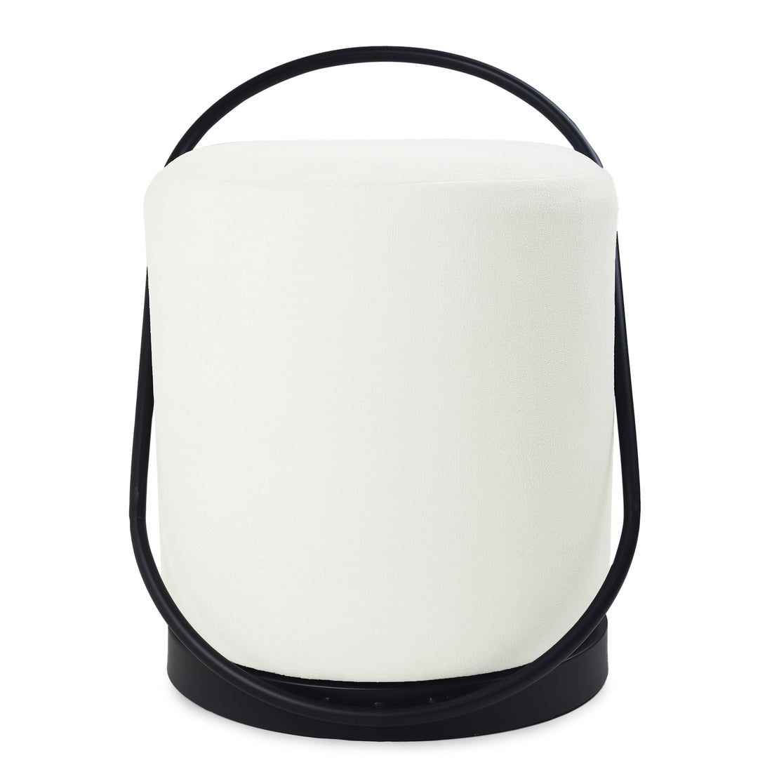 Bennett Pouffe Black with White