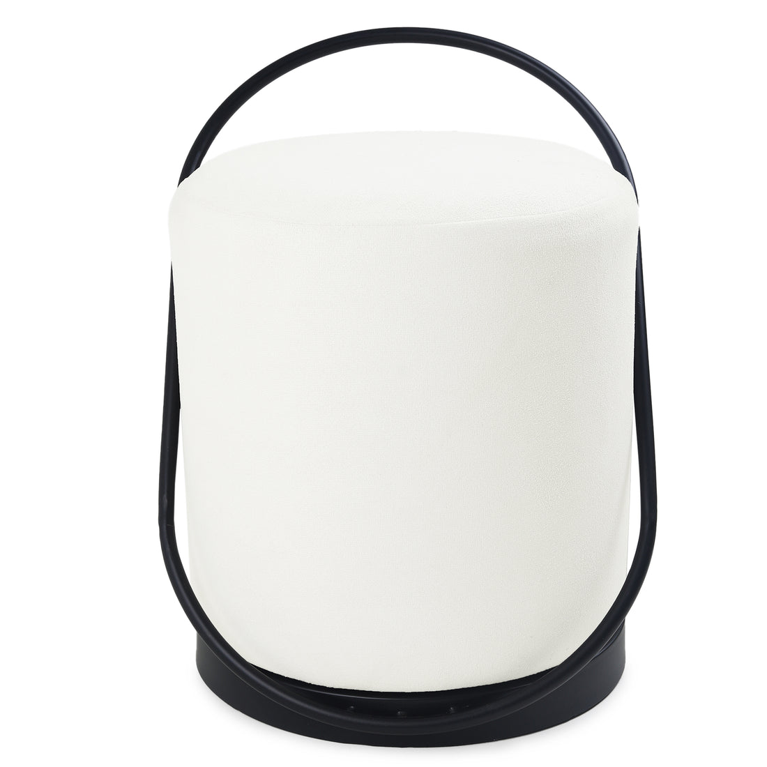 Bennett Pouffe Black with White