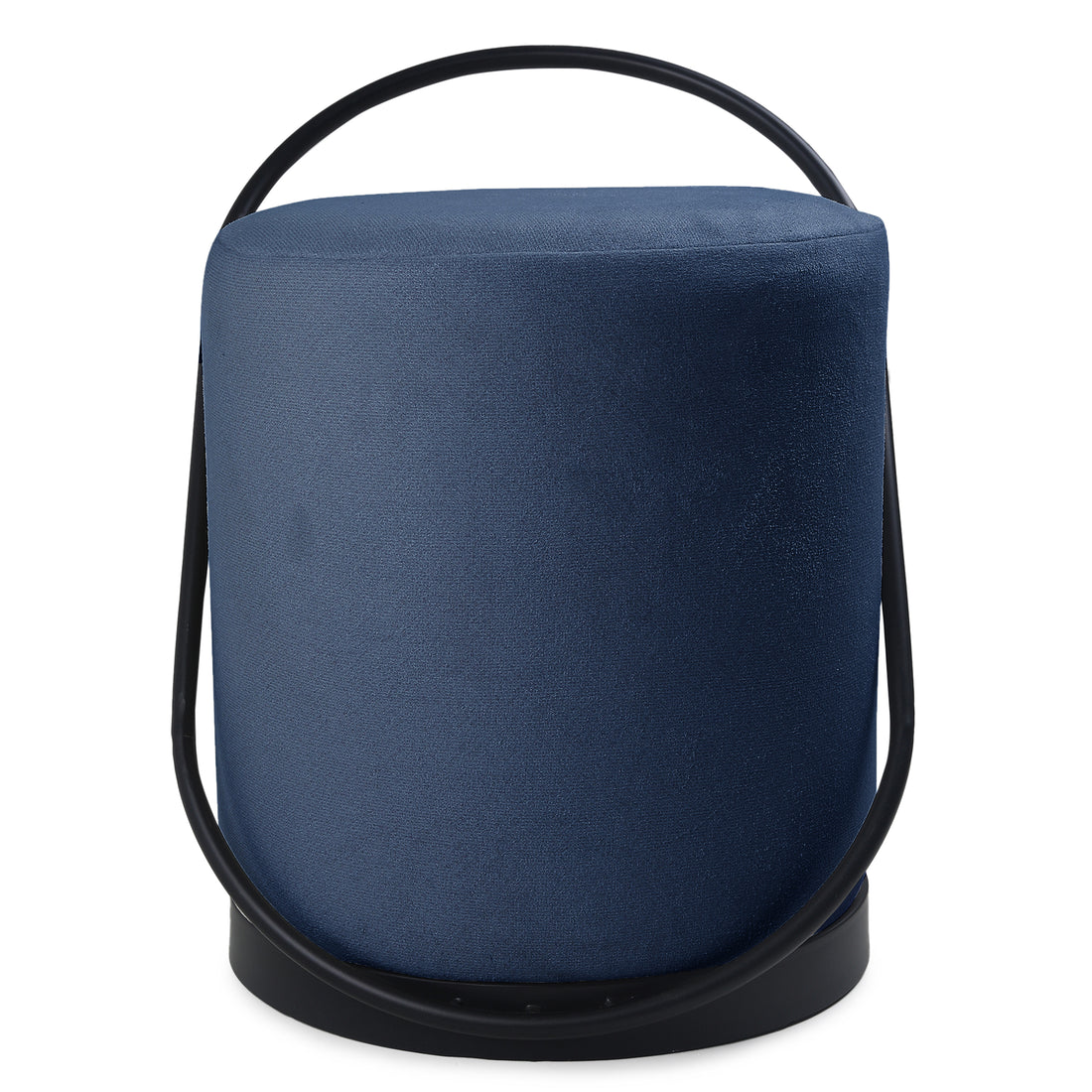 Bennett Pouffe Black with Blue