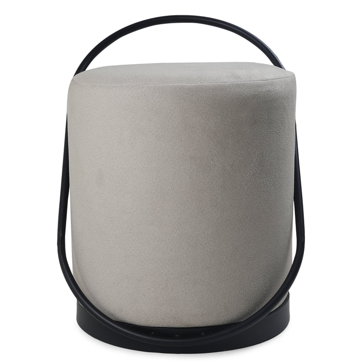 Bennett Pouffe Black with Light Grey