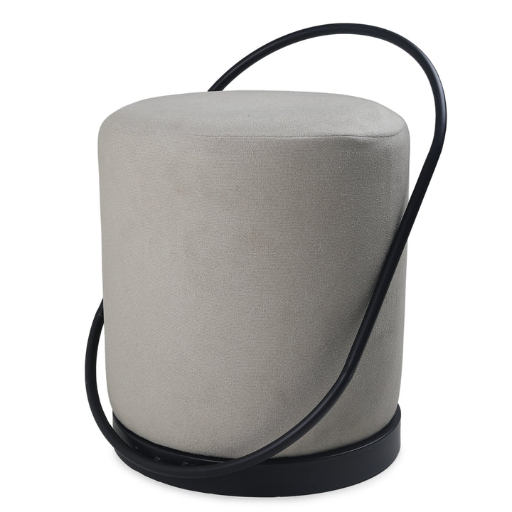 Bennett Pouffe Black with Light Grey