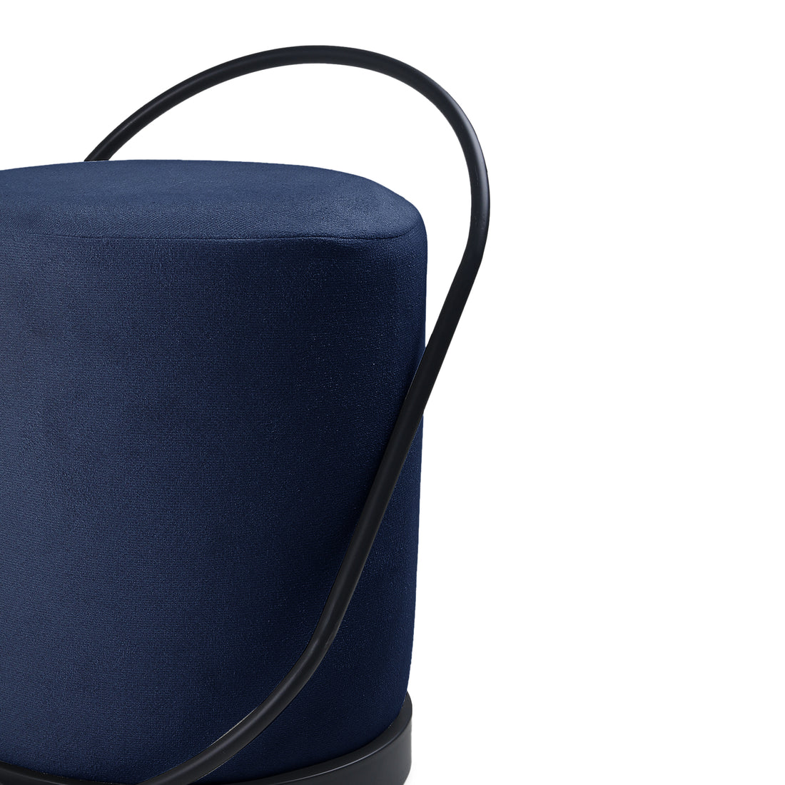 Bennett Pouffe Black with Blue