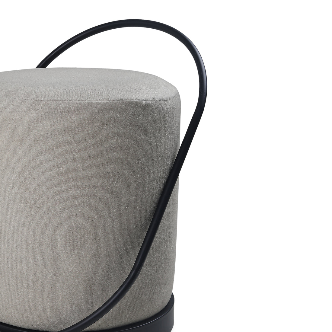 Bennett Pouffe Black with Light Grey