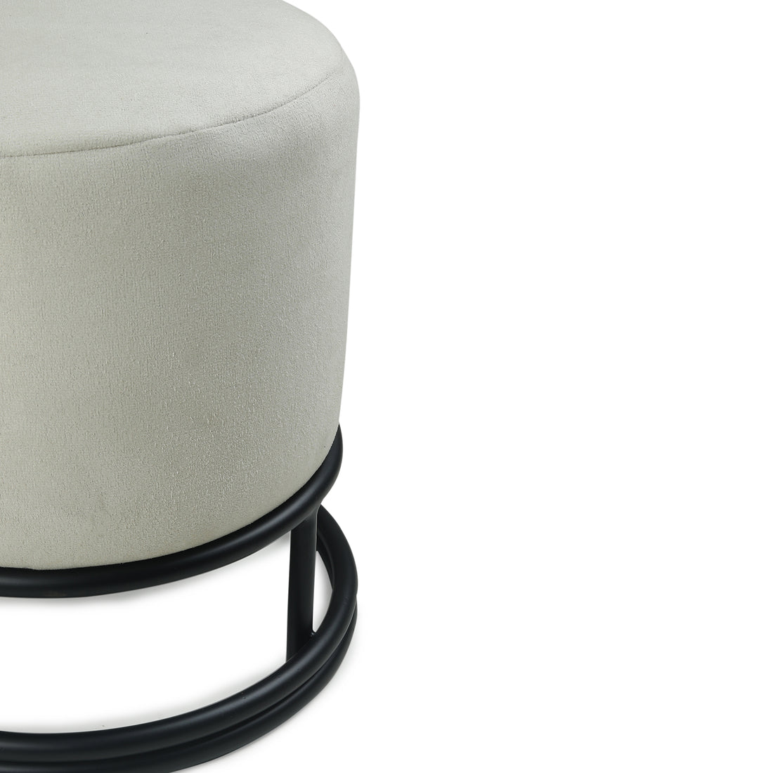 Lucas Pouffe Black with Off White