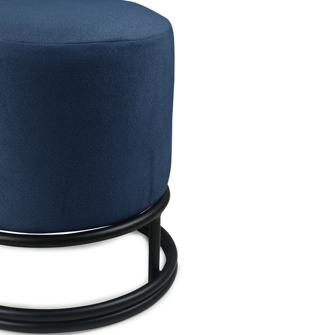 Lucas Pouffe Black with Blue