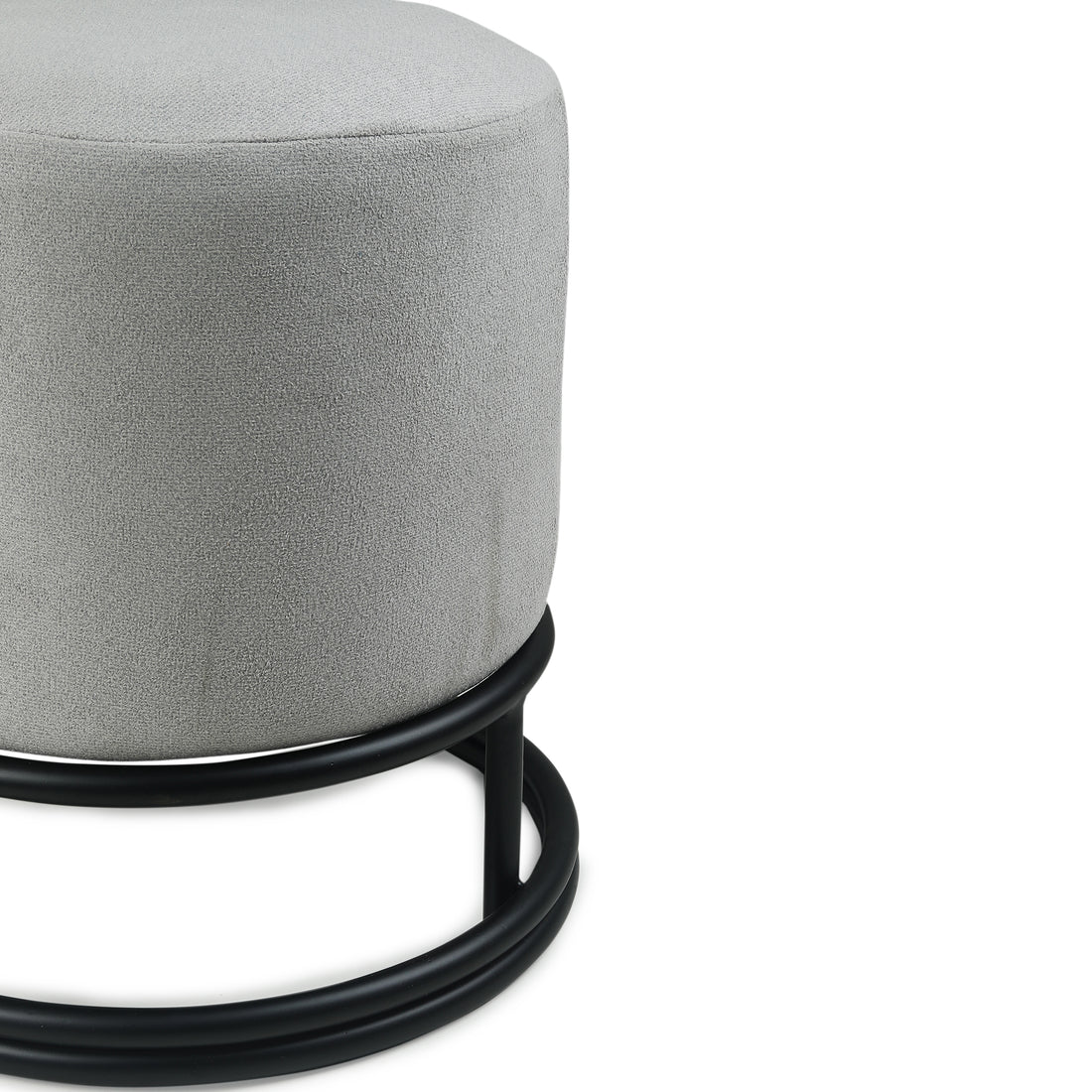 Lucas Pouffe Black with Light Grey