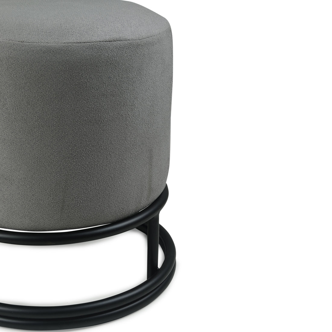 Lucas Pouffe Black with Dark Grey