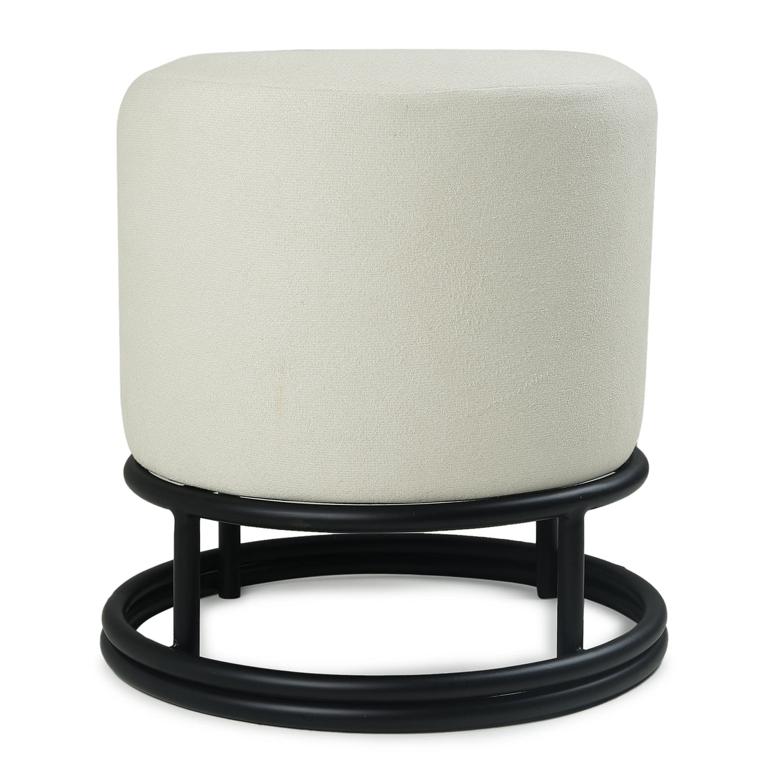 Lucas Pouffe Black with Off White