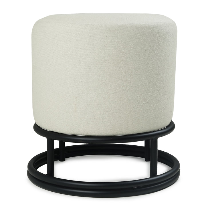 Lucas Pouffe Black with Off White