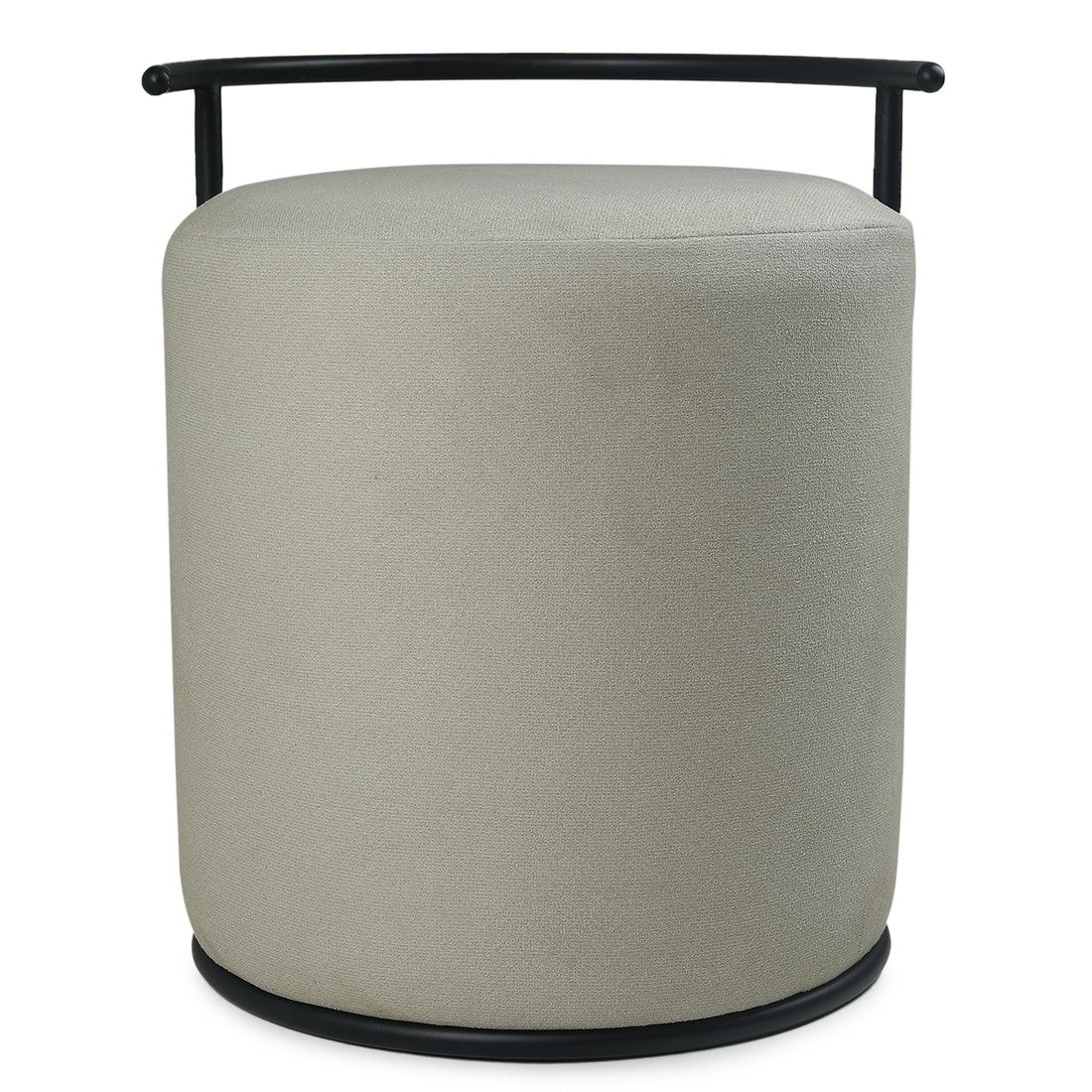 Atticus Pouffe Black with Light Grey