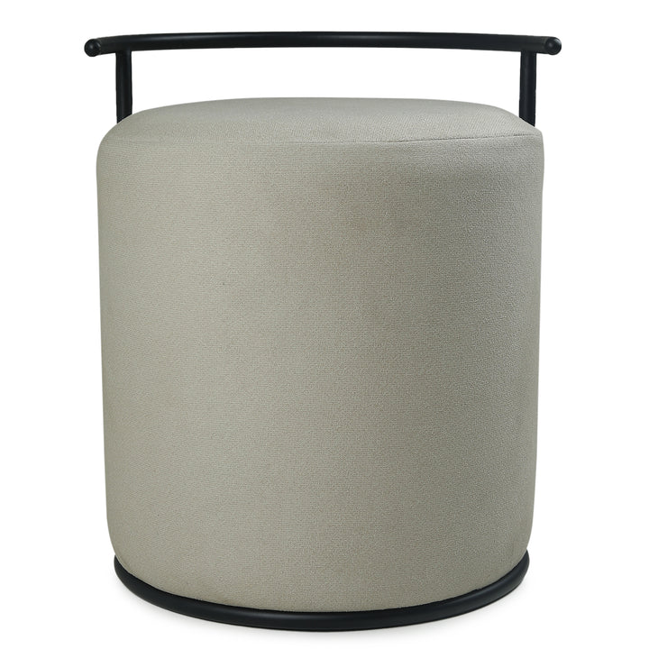 Atticus Pouffe Black with Light Grey