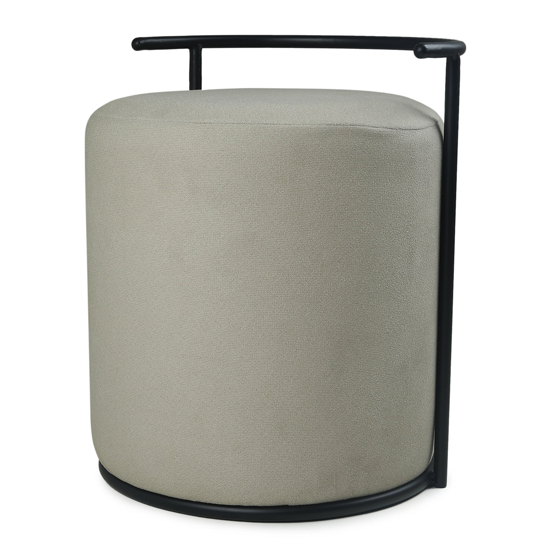 Atticus Pouffe Black with Light Grey