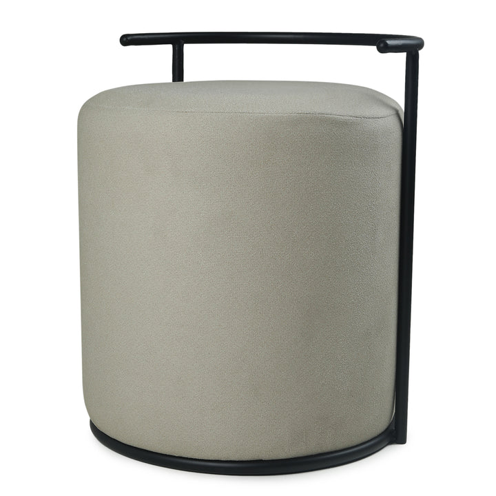 Atticus Pouffe Black with Light Grey