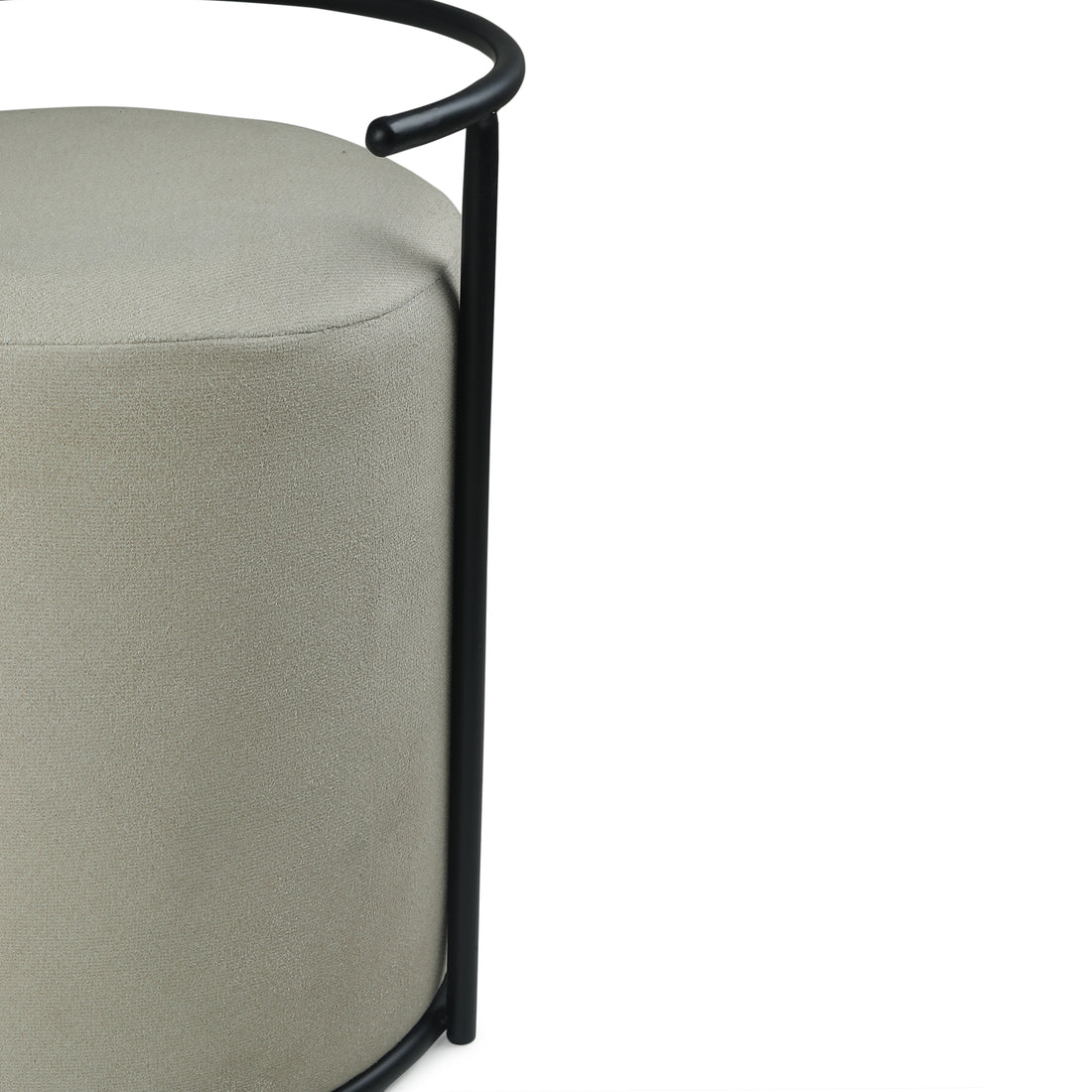 Atticus Pouffe Black with Light Grey