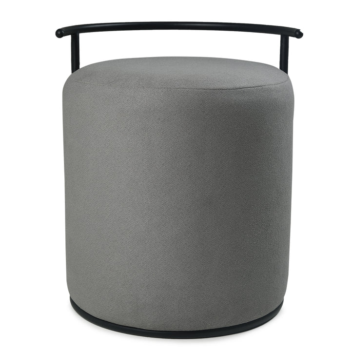 Atticus Pouffe Black with Dark Grey