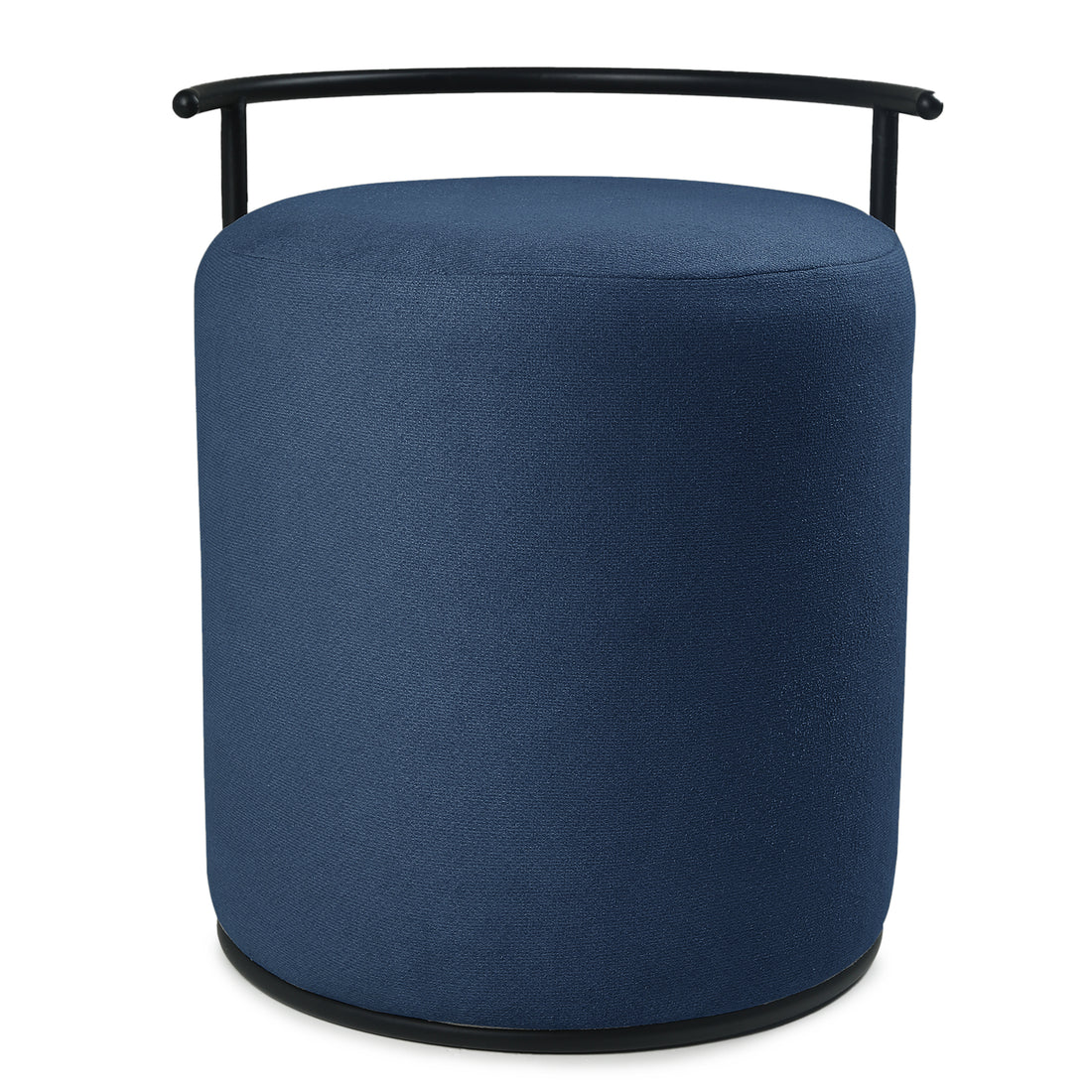 Atticus Pouffe Black with Blue