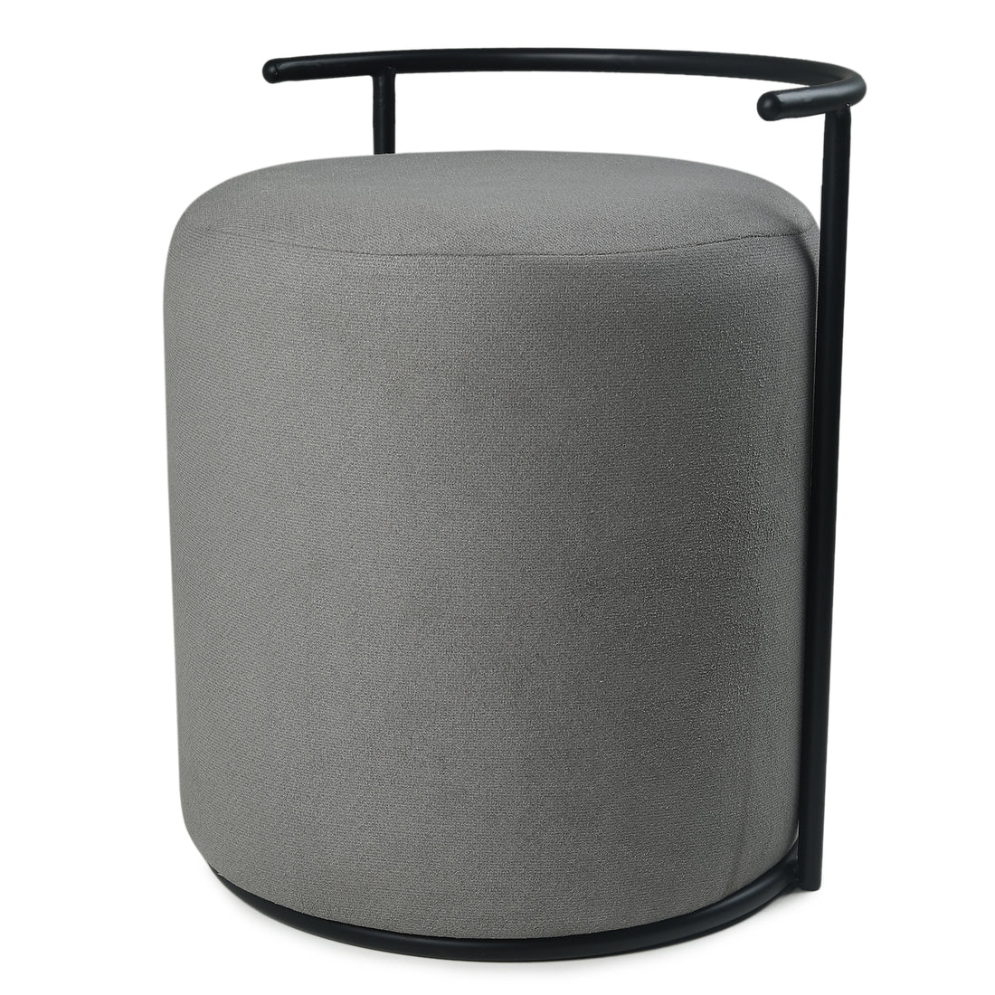 Atticus Pouffe Black with Dark Grey