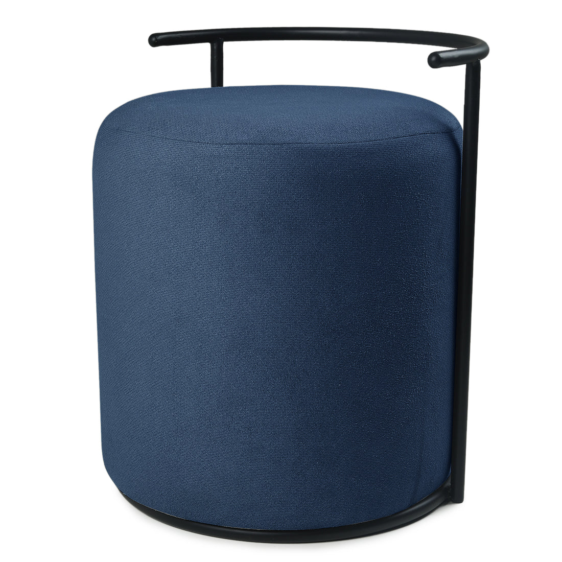 Atticus Pouffe Black with Blue